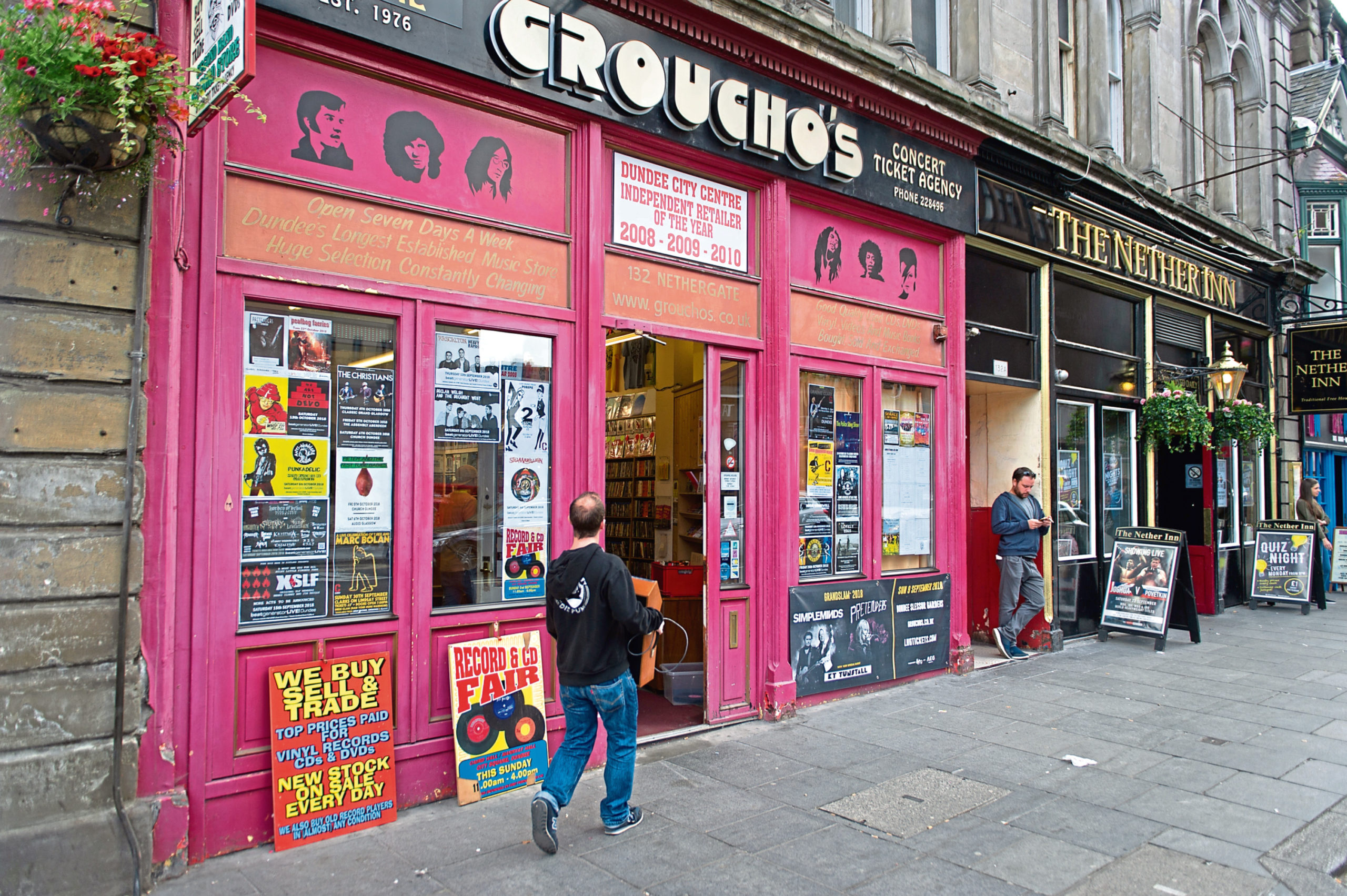 The famous Groucho's record shop on Nethergate. Image: DC Thomson.