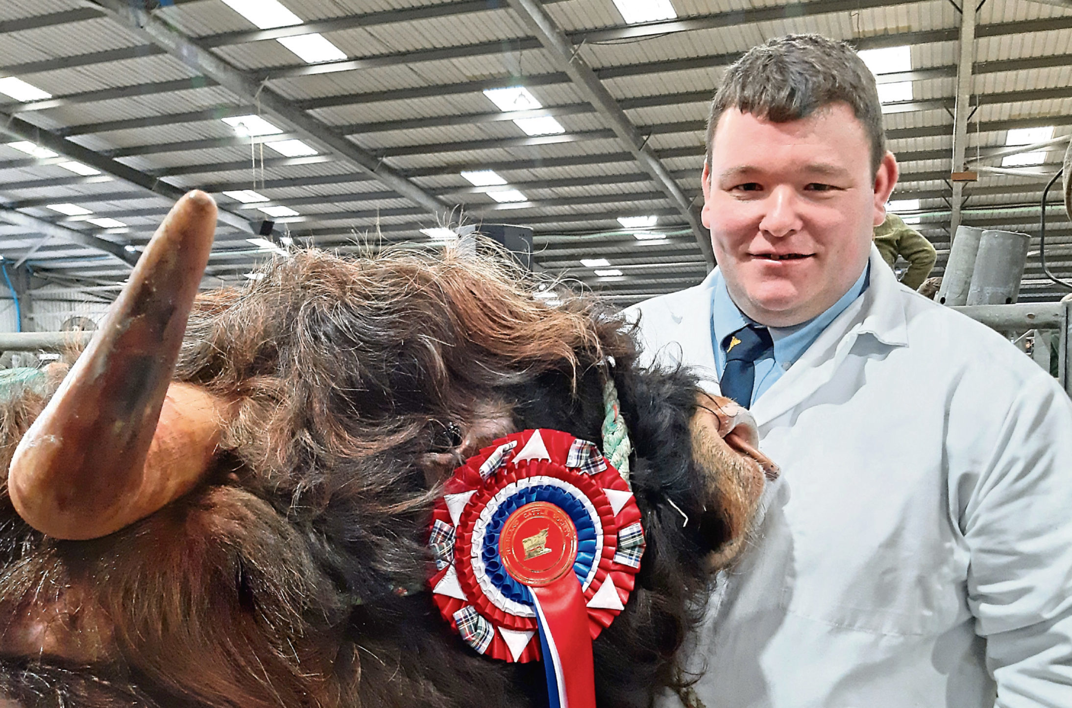 Stuart Campbell with the bull champion K2 of Cladich.
