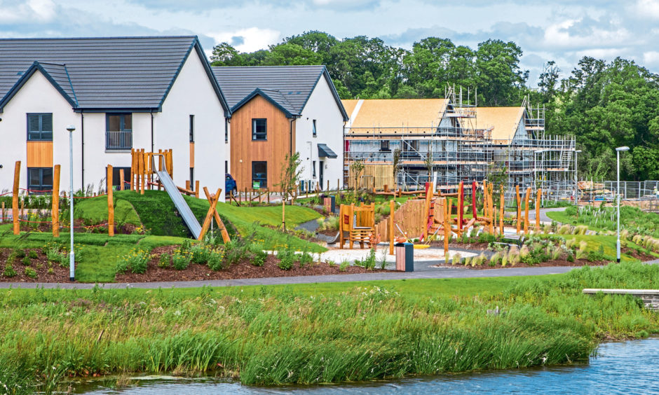 Homes under construction at Springfield's Bertha Park development in Perth. 