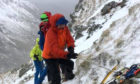 The Lochaber Mountain Rescue Team during the rescue on Stob Ban.