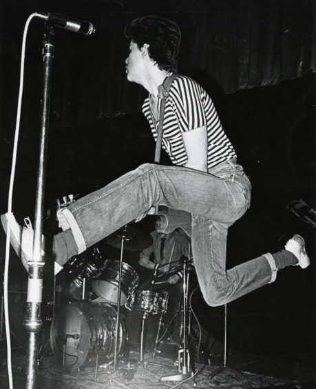 Stuart Adamson on stage with Skids in 1978.
