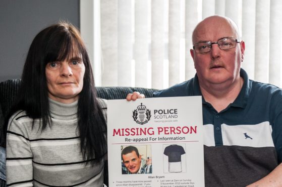 Allan Bryant Snr and Marie Degan, parents of missing Fife man Allan Bryant will call for a new investigative team.