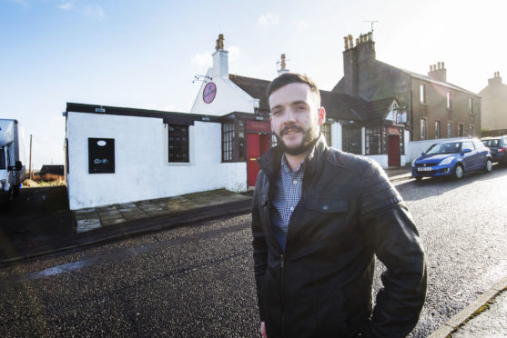 Reece outside the Chapel Tavern.