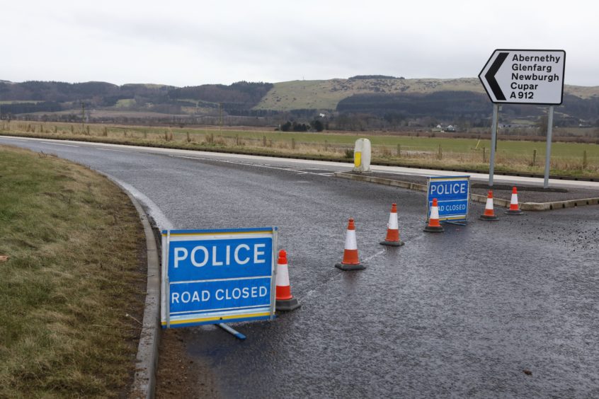 The scene of the accident on the A912 Baiglie Straight.