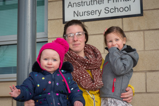 Chloe Milne with her children Frances, 1, and Robin, 3.