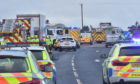 The crash at Fordoun on the A90.