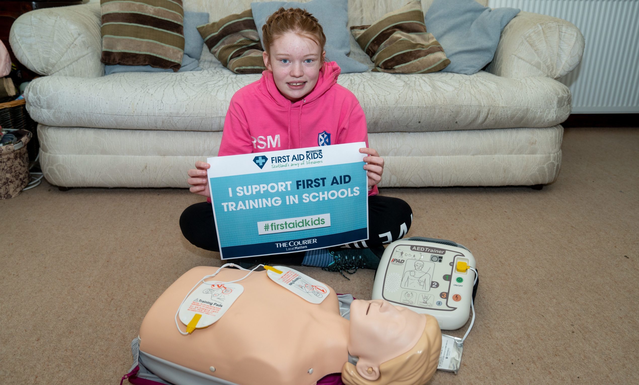 Rebecca Morrison, 11, has been teaching first aid to her fellow school pupils at Kilgraston School.