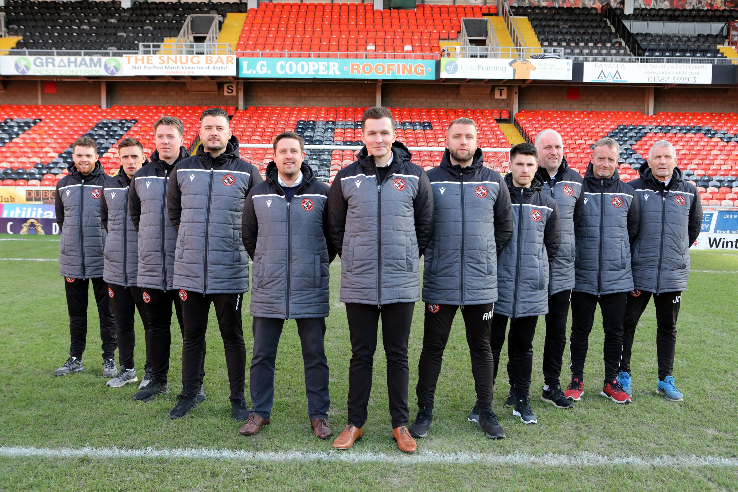 Andy Goldie alongside Dundee United's academy staff
