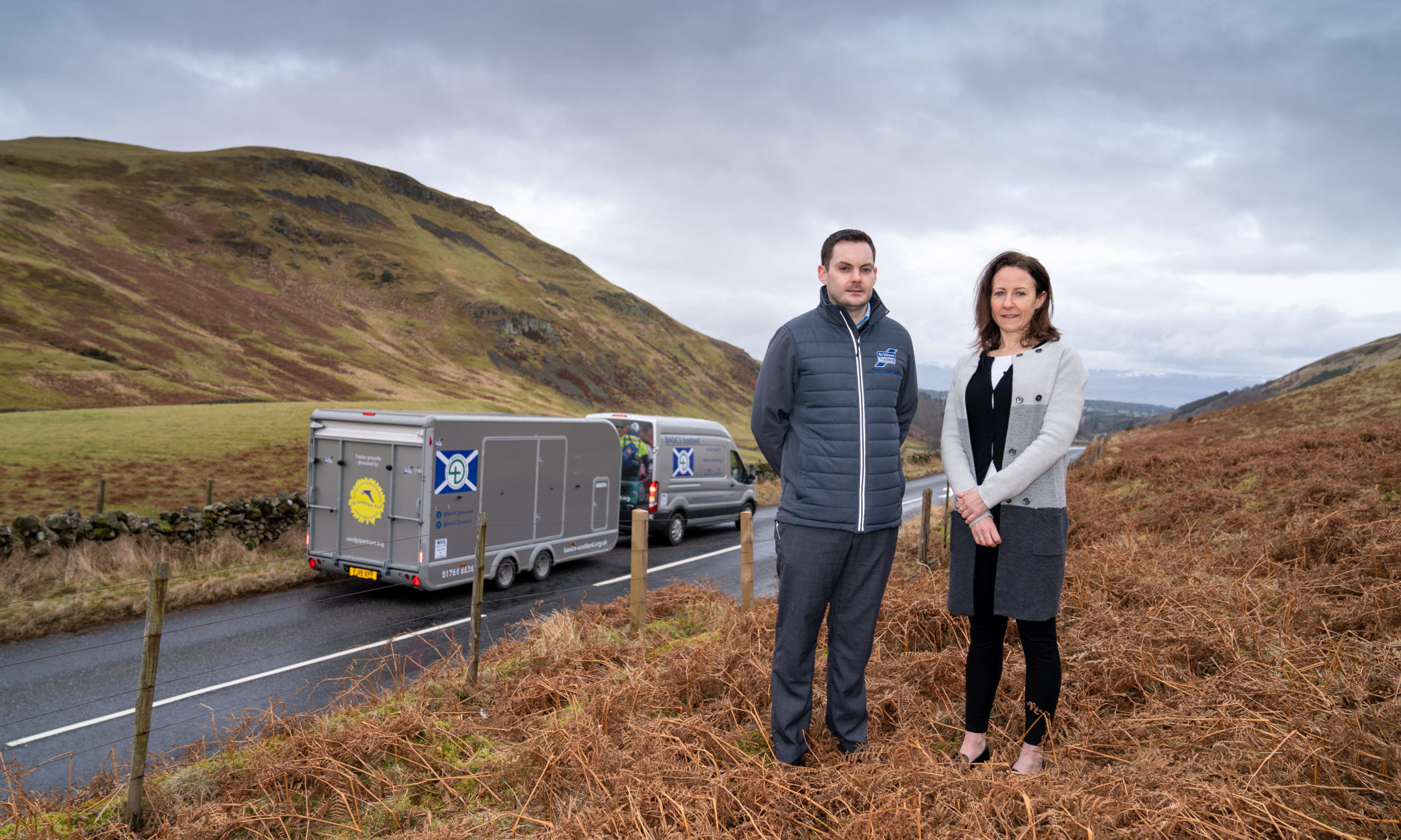 Lorna Duff from the Sandpiper Trust and Sean Cooper from the Stirling Trailer Centre.