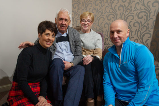Left to right: Debbie Hamilton (charity runner), Alan (dad), Maureen (mum) and Ricky (runner).