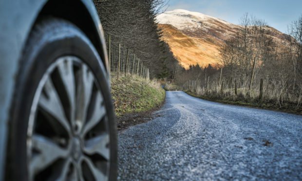 The Glen Lyon road between Bridge of Baglie and Invervar.