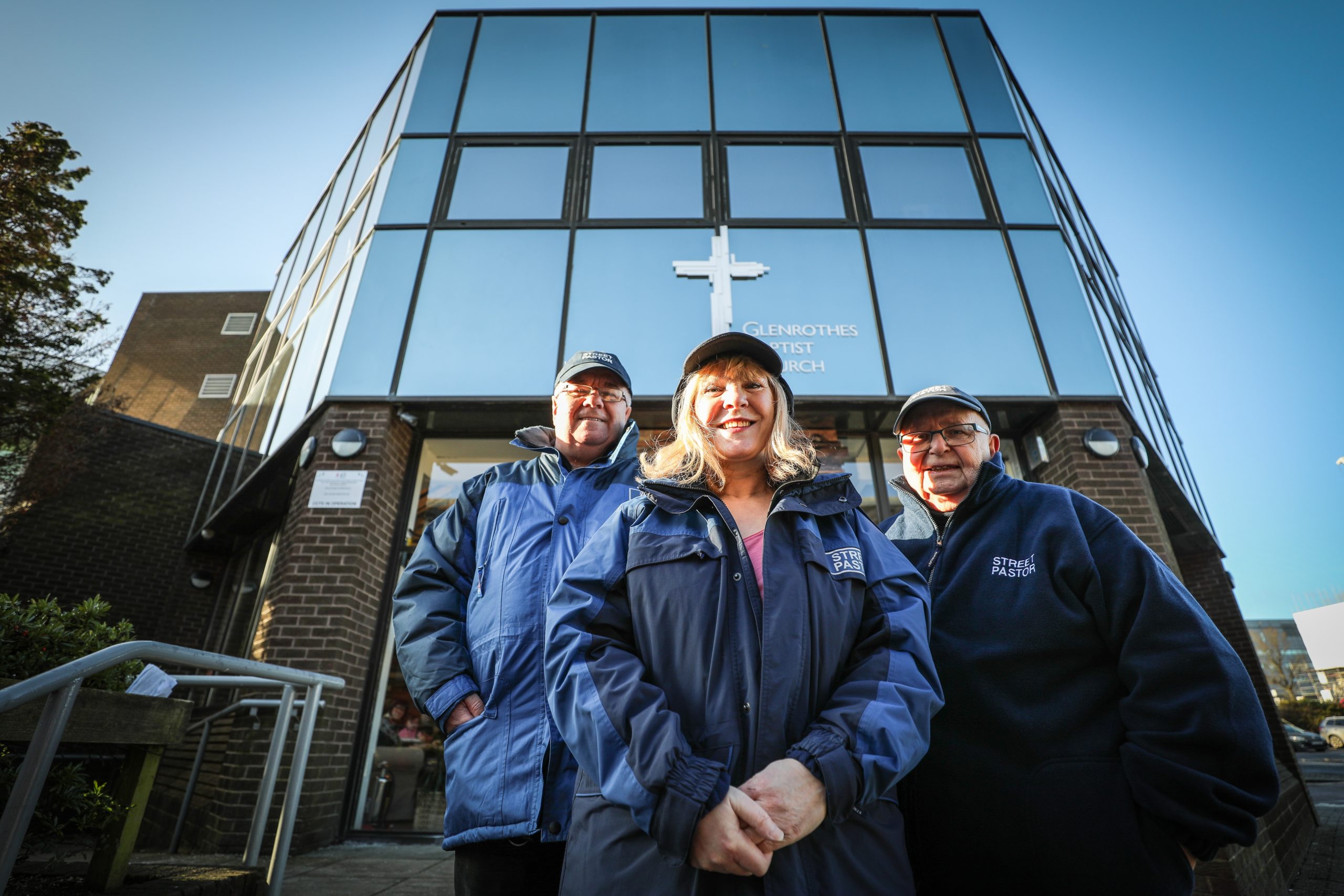 Street Pastors in Fife are celebrating 10 year anniversary this week. They hope to increase numbers to keep the charity/volunteer service running for another 10 years. Pic shows; L/R, Rob Weir, Secretary/Treasurer, Susie Anderson Street Pastor and Ian Spiers, Chairman.