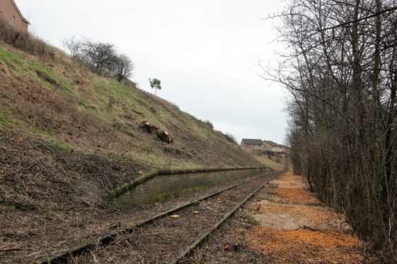 A section of the Leven line which has already been cleared for engineering works.