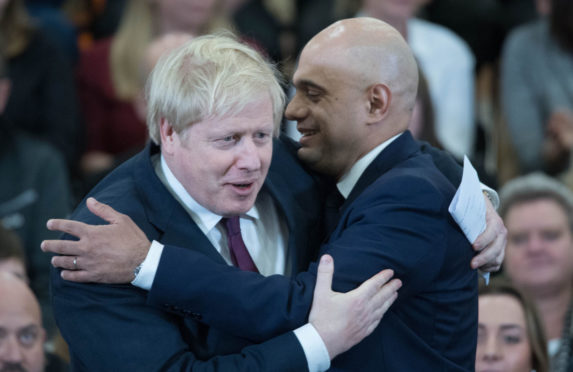 Prime Minister Boris Johnson and Chancellor Sajid Javid in happier times.