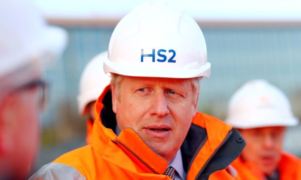 Prime Minister Boris Johnson during a visit to Curzon Street railway station in Birmingham where the HS2 rail project is under construction.