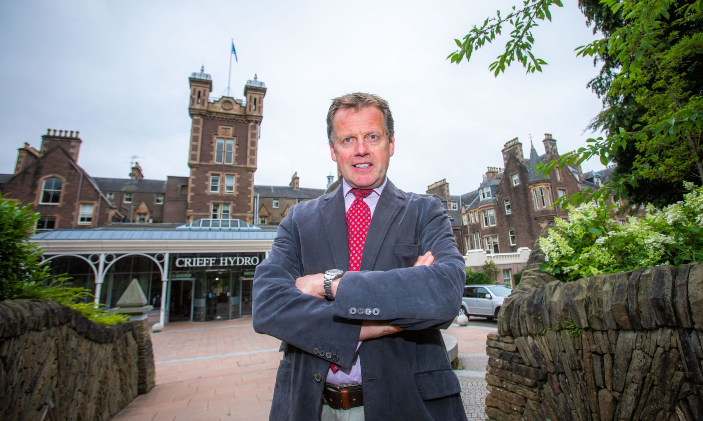 Stephen Leckie outside Crieff Hydro in February 2020