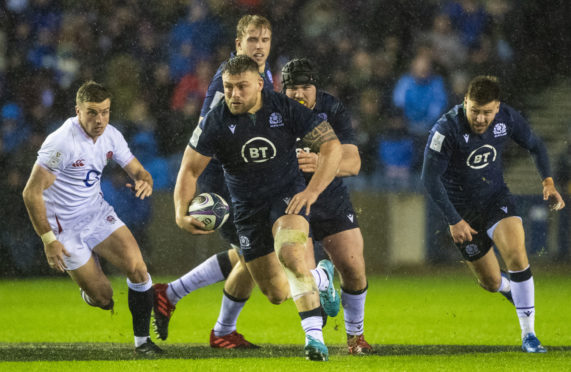 Rory Sutherland leads the charge against Engalnd last year.