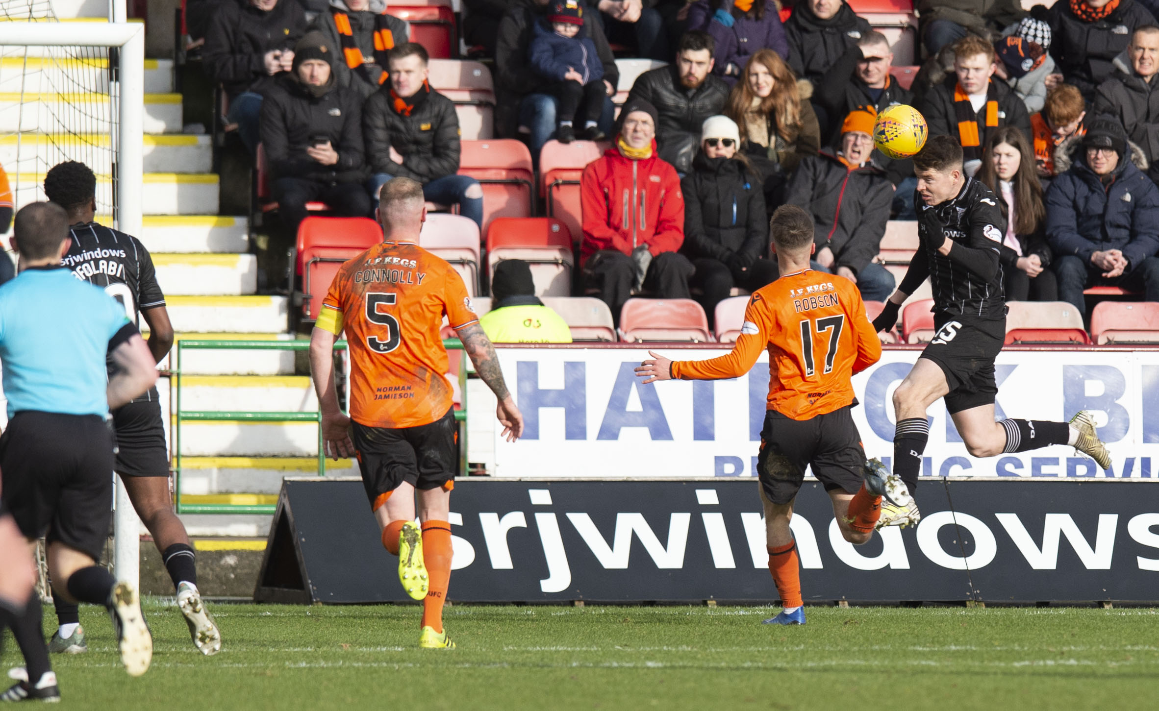 Kevin Nisbet, right, opens the scoring for Dunfermline.