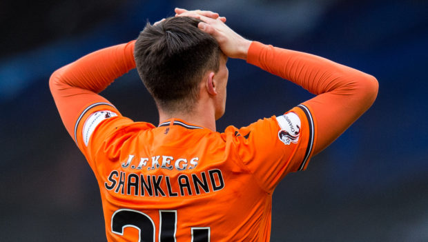 United striker Lawrence Shankland after the defeat to Dunfermline.