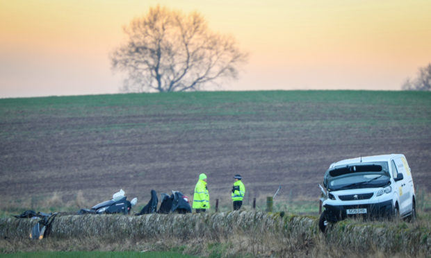 The scene of the crash on the A91 near Cupar.