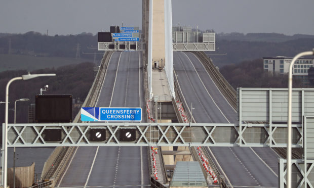 The Queensferry Crossing empty after being closed.