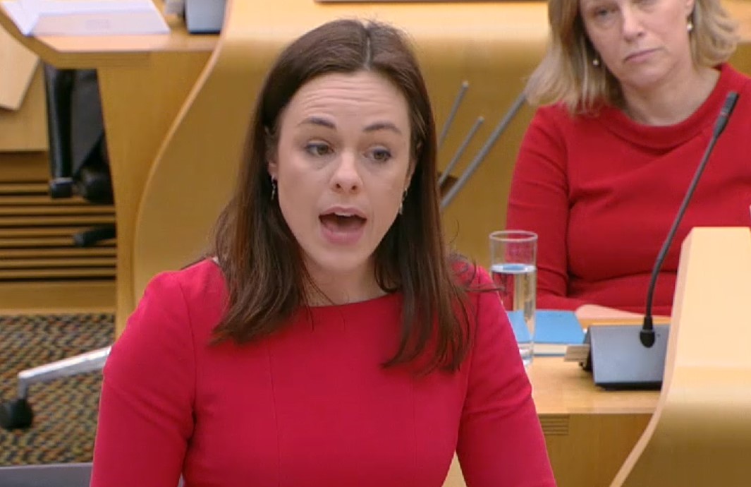 Kate Forbes delivering the Scottish Budget on February 6.