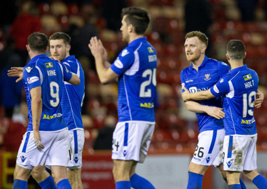 St Johnstone celebrate their win.