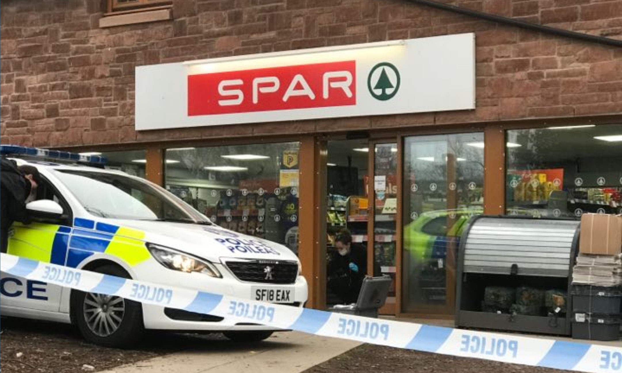 The Spar break-in at Inchture.