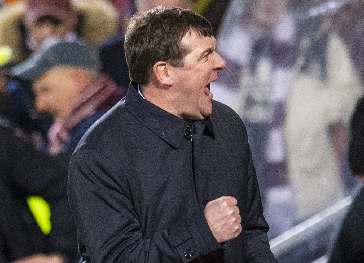 Tommy Wright at Tynecastle.