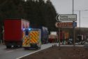 The scene on the A90 close to the crash between Dundee and Forfar.