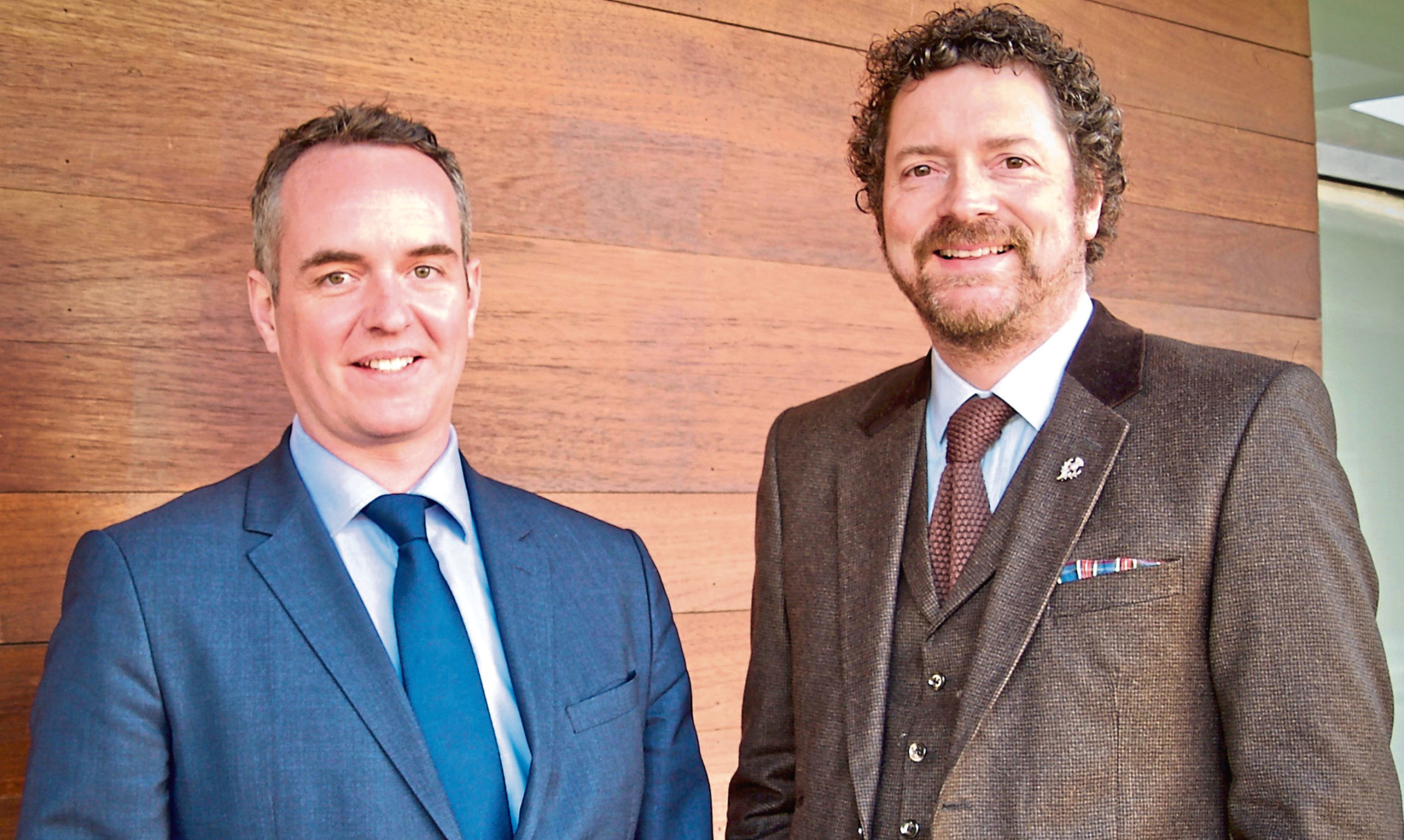 Broker Insights chief executive Fraser Edmond and chairman Chris van der Kuyl.