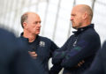 Sctoland head coach Gregor Townsend - with team doctor James Robson (L).