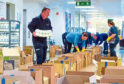 Emergency food parcels being prepared for vulnerable families in Edinburgh.