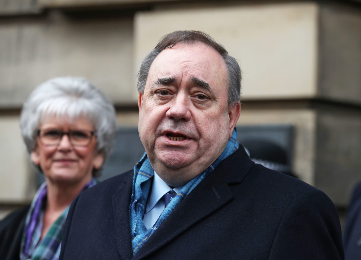 Alex Salmond speaks outside the High Court in Edinburgh after he was cleared of attempted rape and a series of sexual assaults.