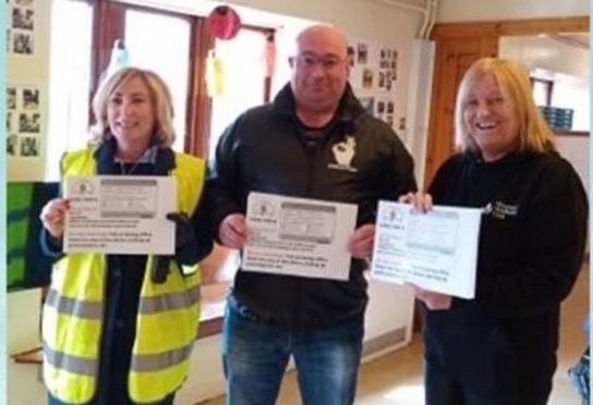 Paddy Aylward with Alison O'Brien, and Rose Duncan from Collydean Community Centre in Glenrothes  which plays host to the new Women's Wellbeing Club.