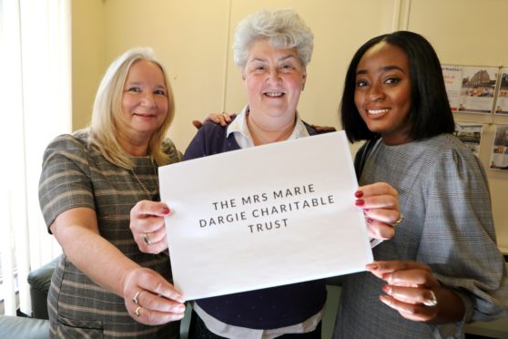 Sandra Teal, Liz Murray and Kudzi Campbell, all from the Chamber Practice, at the launch the Marie Dargie Trust.