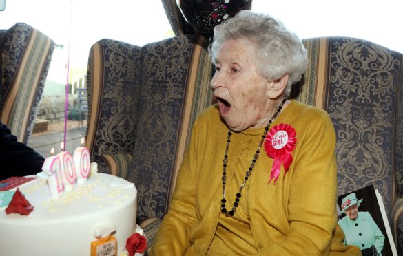 Mary Geekie from Forfar celebrated her 100th birthday at Windyedge Cottage Care Home.