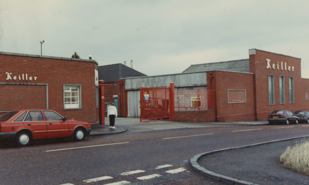 The front gates of James Keiller & Sons Ltd confectionery factory, Mains Loan, Dundee, on January 6 1992.