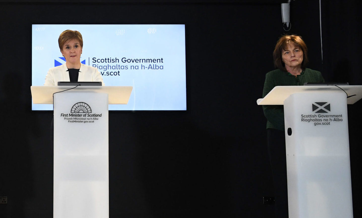Chief Medical Officer Dr Catherine Calderwood, Scotland's First Minister Nicola Sturgeon and Scotland's health secretary Jeane Freeman.