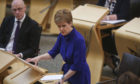 Scotland's First Minister Nicola Sturgeon at the Scottish Parliament, Holyrood, in Edinburgh,on Tuesday.