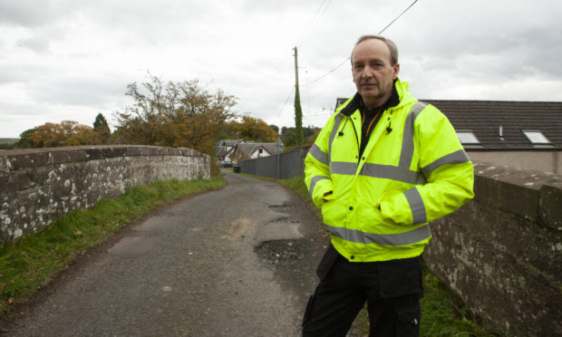 Community Council Chairman George Black is fed up of motorists using the private road as a rat run.