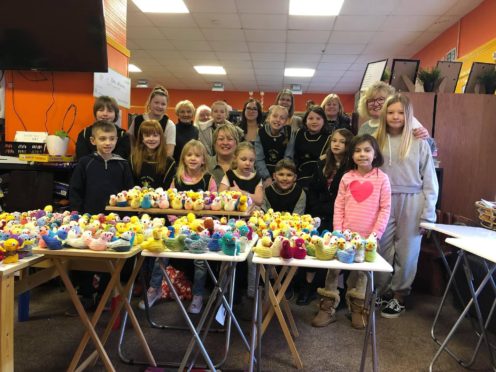 Kats Mission volunteers who helped create the Easter chicks of the Made For Maggies charity.