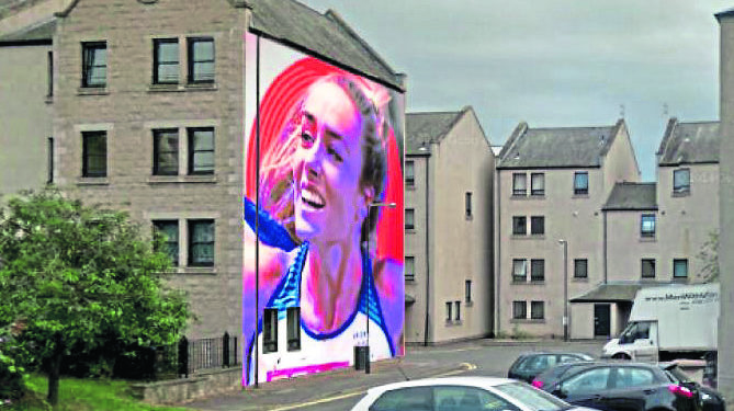What the finished Eilish McColgan mural in Dundee would look like.