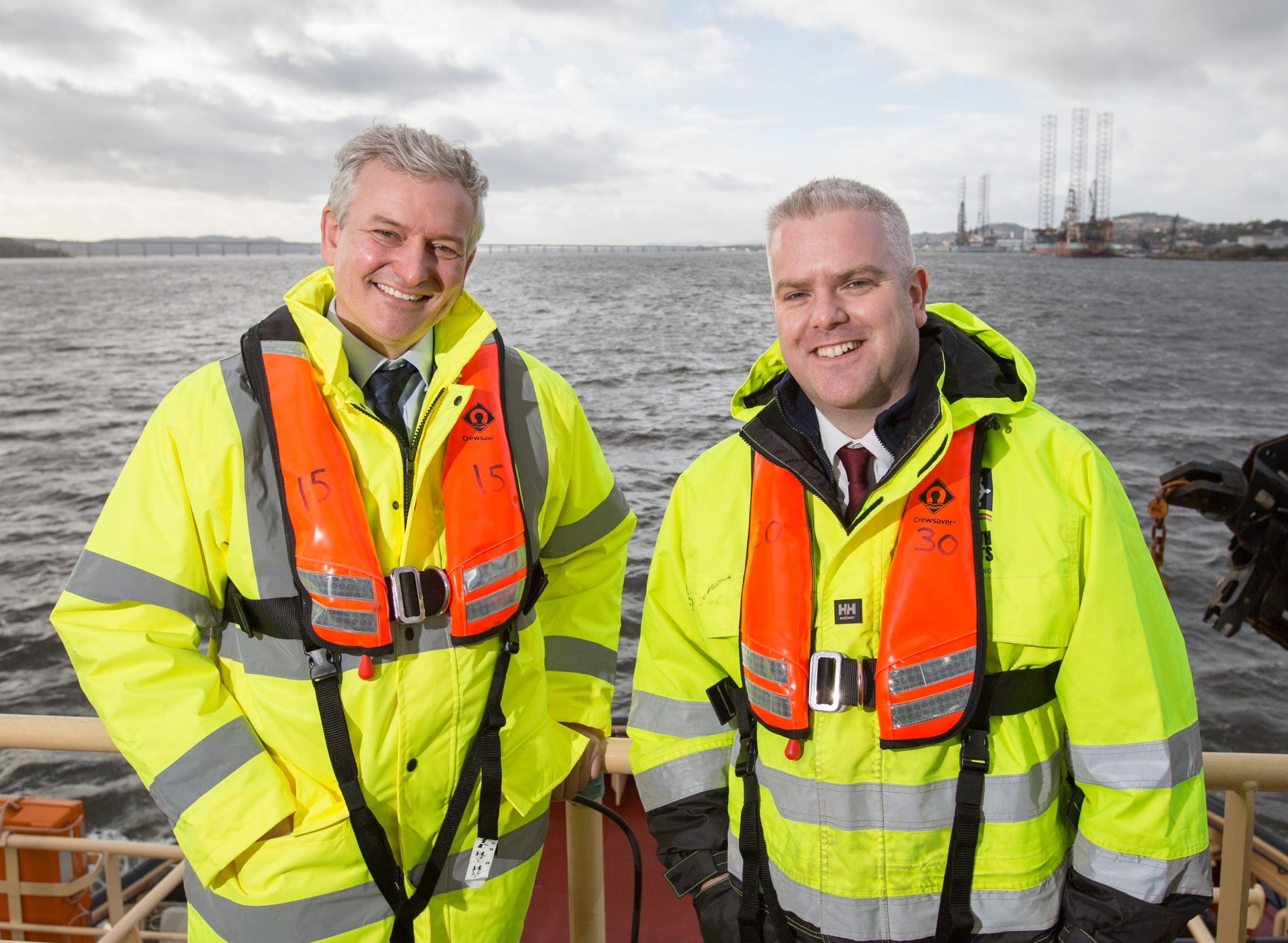 Matthias Haag, NnG project director and David Webster, Forth Ports senior port manager for the ports of Dundee and Leith. Picture: Robert Perry.