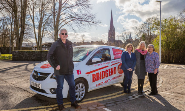 Ian Morgan, Linda McDonald, Edna McIntyre and Fiona Bain are preparing to open the new Post Office in Bridgend this week.