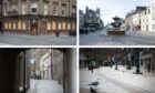 The empty streets of Dundee and St Andrews.