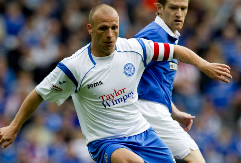 Jody Morris in action for St Johnstone at Ibrox.