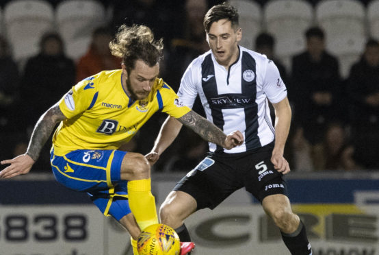 Stevie May in action against St Mirren.