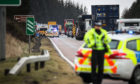 The scene of the fatal A90 crash near Tealing.