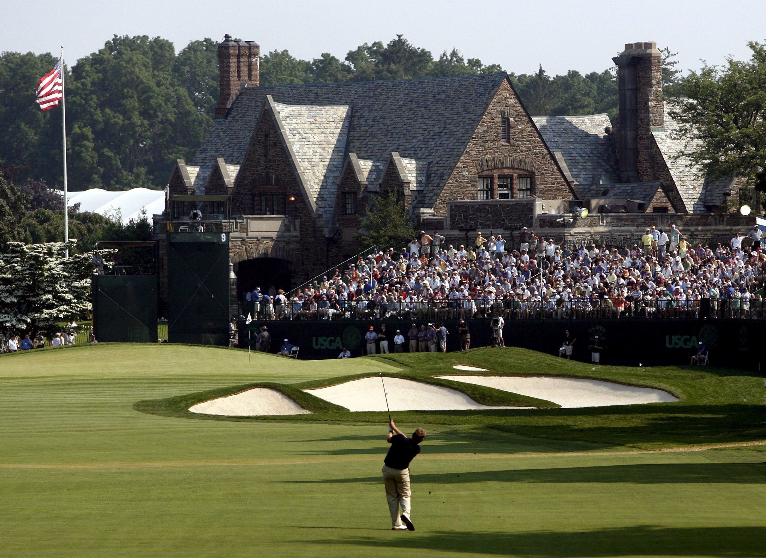 Mandatory Credit: Photo by Andrew Gombert/EPA/Shutterstock (7597355dn)
Colin Montgomerie of Scotland Hits His Second Shot On the Ninth Hole During the Final Day of the Us Open Golf Championship at Winged Foot Golf Club in Mamaroneck New York Sunday 18 June 2006
Usa Golf Us Open - Jun 2006